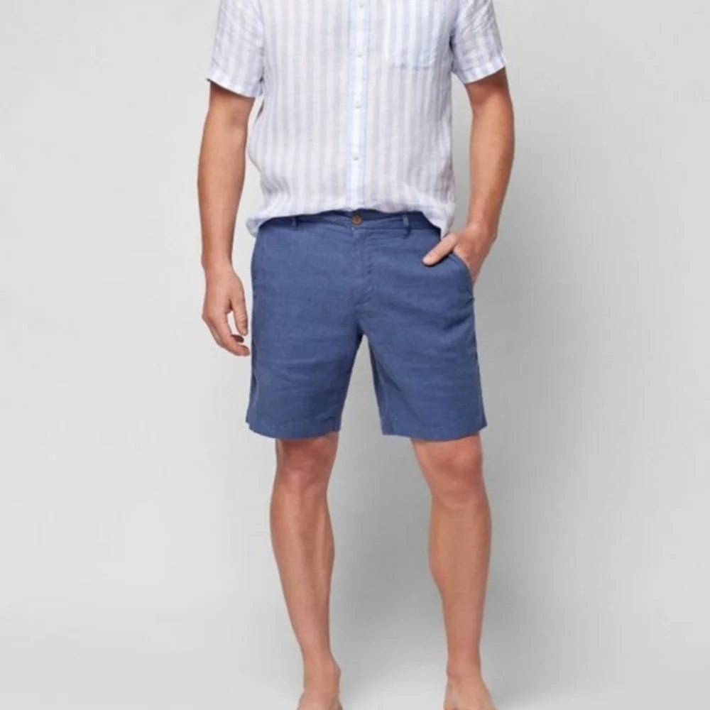 Faherty Mens Blue Tradewinds Linen Blend Shorts Size 42 NWT 7.5